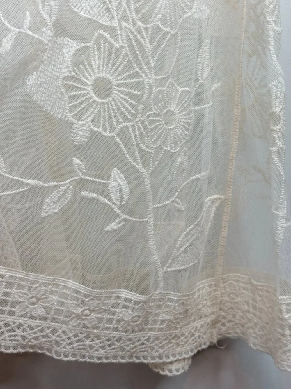 Lane Bryant 26/28 Cream Floral Lace Kimono Duster Boho Beach Cover Up Festival